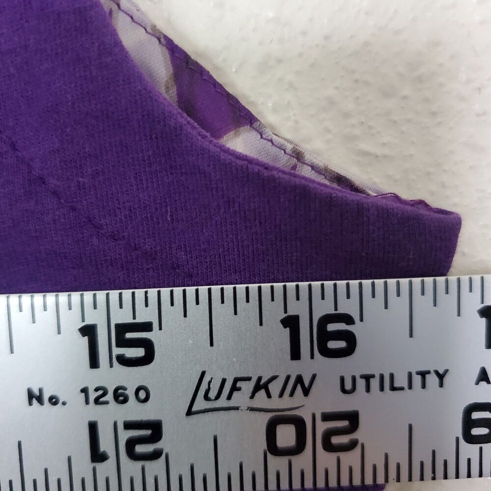 Ann Taylor Sleeveless Top Geometric Design, Purple Satin Womens Size XS - Picture 10 of 13